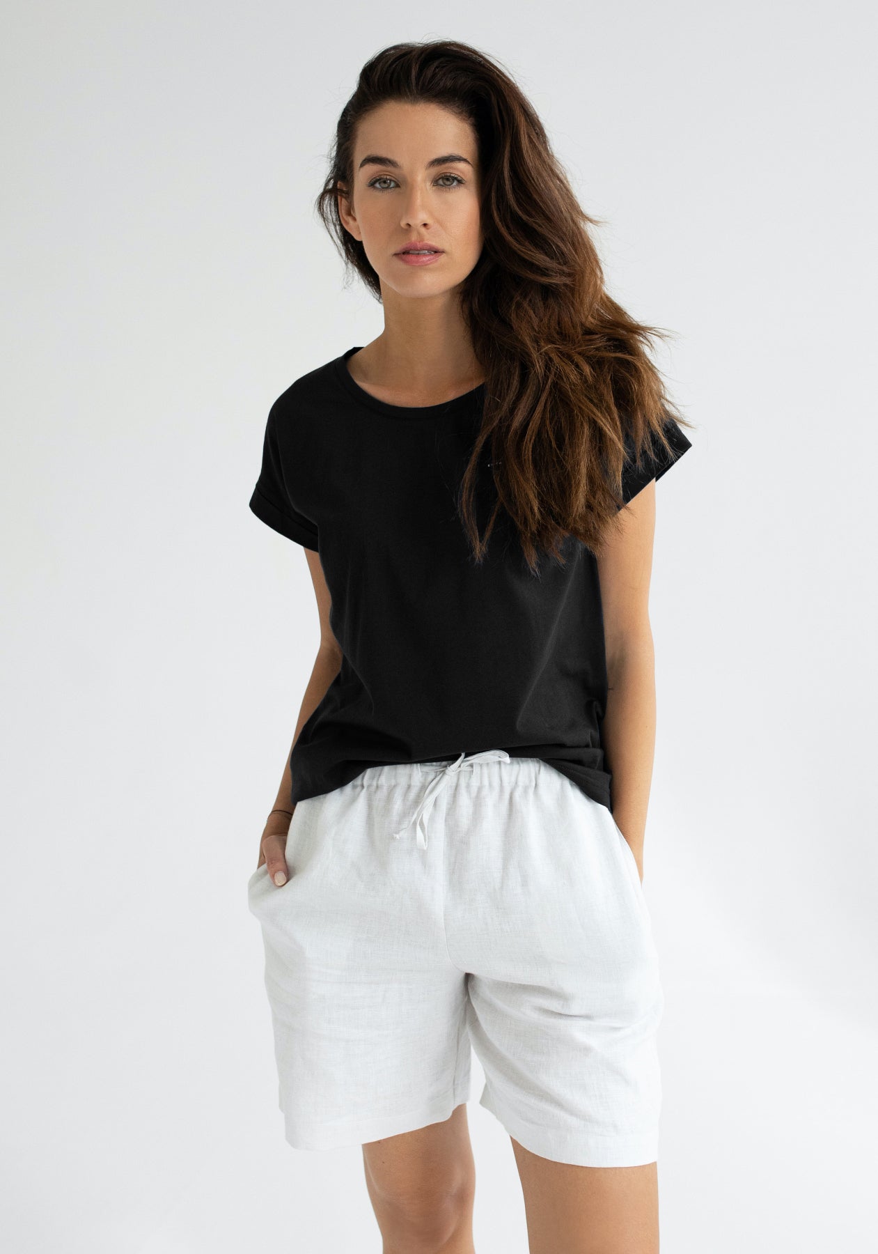 Women t-shirt organic cotton Black - loose fit