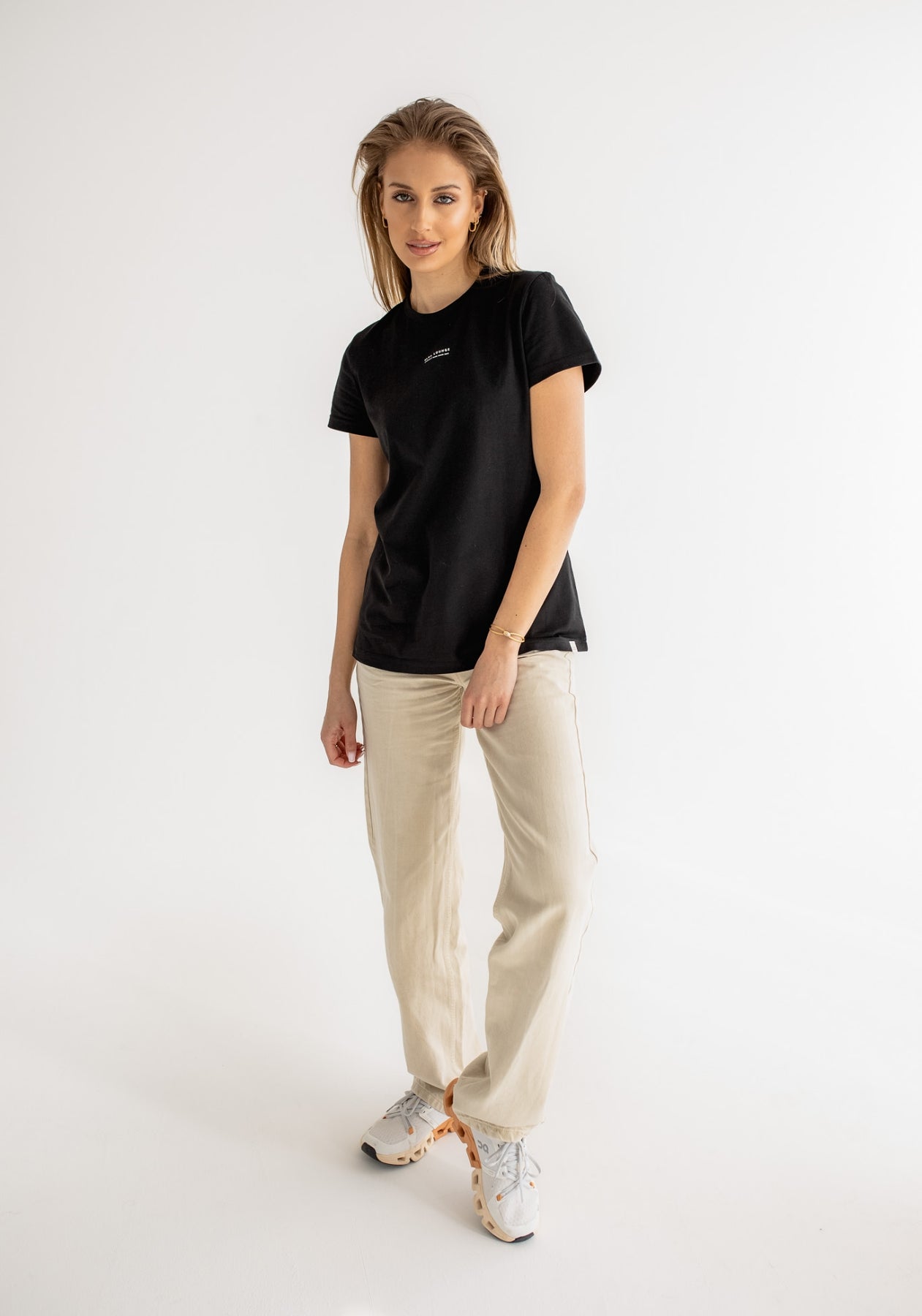 Women koszulka z bawełny organicznej Black - ethically made Minimalist - regular