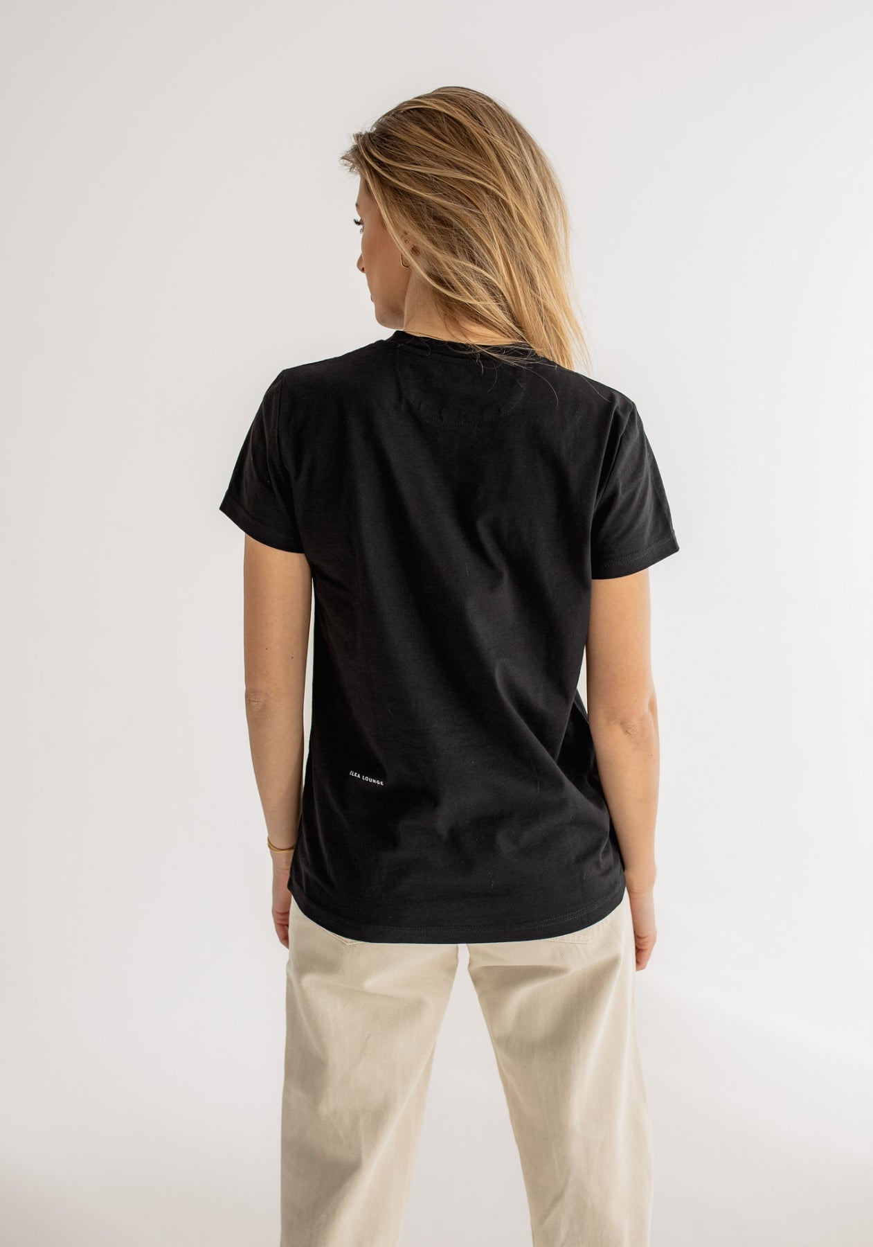 Women t-shirt organic cotton Black - ethically made Minimalist - regular